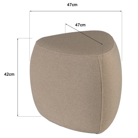 Pebble-shaped pouffe no. 1 in dark beige velvet-effect fabric | Leopold Collection