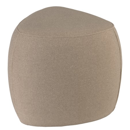 Pouf forme galet n°1 en tissu effet velours beige foncé | Collection Leopold