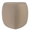 Pouf forme galet n°1 en tissu effet velours beige foncé | Collection Leopold