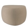 Pouf forme galet n°2 en tissu effet velours beige foncé | Collection Leopold
