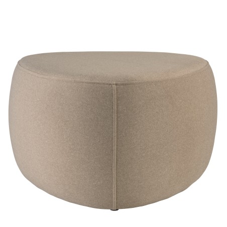 Pouf forme galet n°3 en tissu effet velours beige foncé  | Collection Leopold