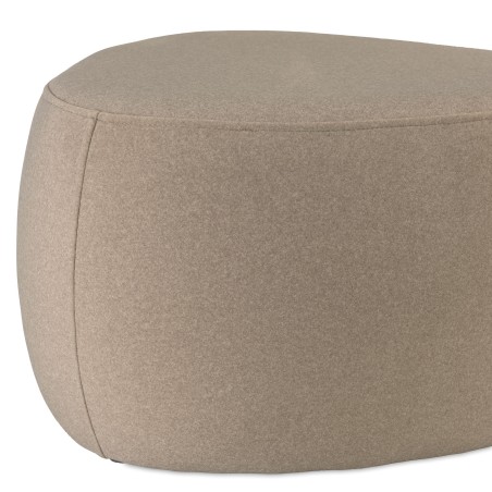 Pebble-shaped pouffe no. 3 in dark beige velvet-effect fabric | Leopold Collection