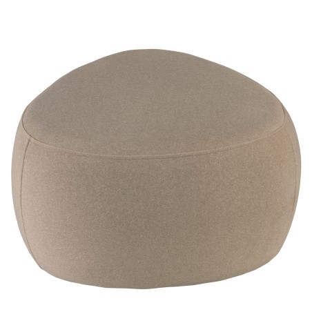 Pebble-shaped pouffe no. 3 in dark beige velvet-effect fabric | Leopold Collection