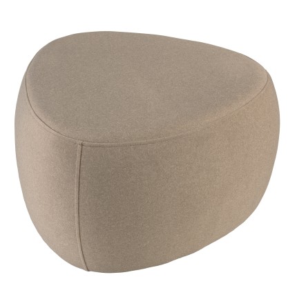 Pebble-shaped pouffe no. 3 in dark beige velvet-effect fabric | Leopold Collection