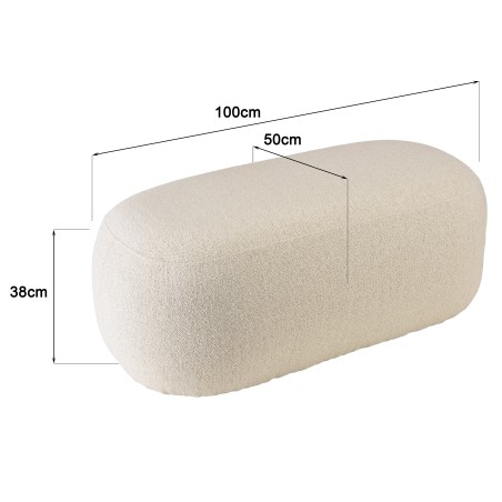 Beige small loop fabric bench | Leopold Collection