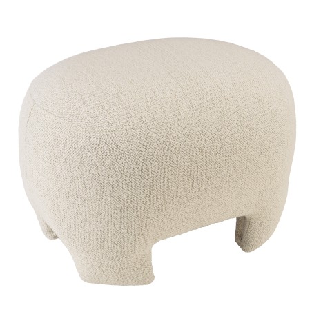 Designer pouffe no. 1 in beige small bouclé fabric | Leopold Collection