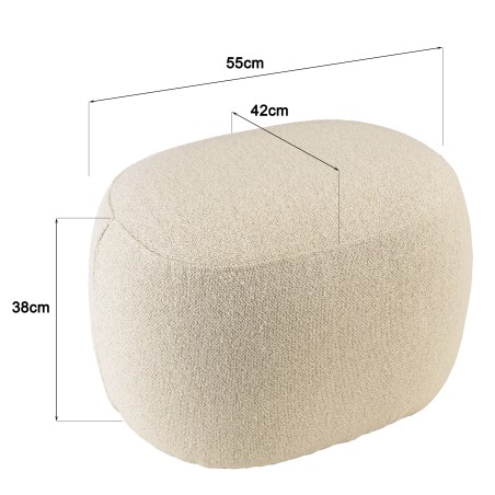 Designer pouffe no. 2 in beige small terry cloth | Leopold Collection