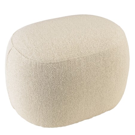 Pouf forme design n°2 en tissu petite bouclette beige  | Collection Leopold