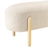 Beige wool-effect fabric bench with wooden legs | Leopold Collection