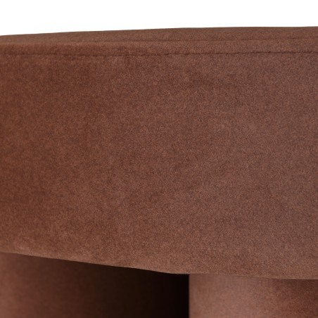 Pouf en tissu effet velours marron | Collection Leopold