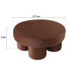 Pouf en tissu effet velours marron | Collection Leopold