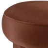Pouf en tissu effet velours marron - Collection Leopold