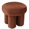 Pouf en tissu effet velours marron - Collection Leopold