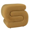 Pouf en tissu effet velours jaune moutarde | Collection Leopold