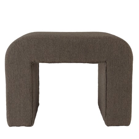 Dark taupe small loop fabric pouffe | Leopold Collection
