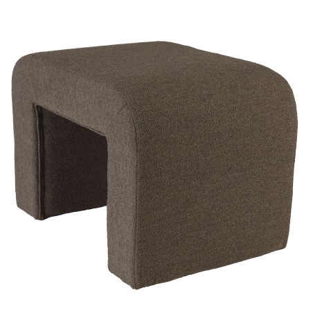Dark taupe small loop fabric pouffe | Leopold Collection