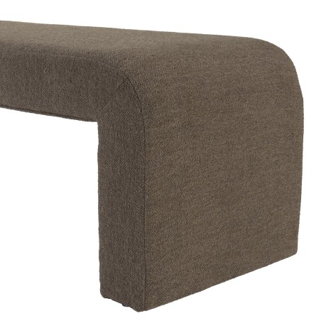 Dark taupe small loop fabric bench | Leopold Collection