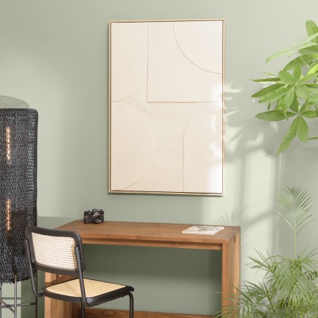 HOMER Wall Decoration 83x123cm - Abstract Beige Shapes in Relief
