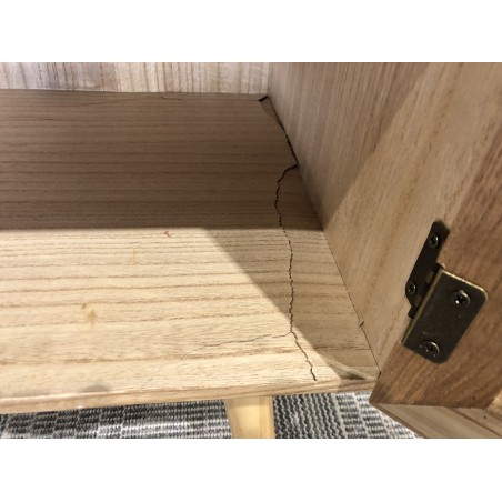 Buffet couleur naturelle 2 tiroirs 2 portes bois cannage | Seconde Main