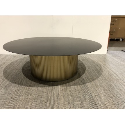 Round coffee table 110x110cm black iron top | Second life