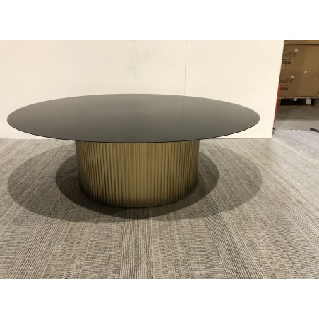Round coffee table 110x110cm black iron top | Second life