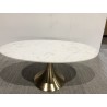 JAMES Coffee Table 100x56cm - Marble Top & Gold Flared Legs