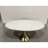 JAMES Coffee Table 100x56cm - Marble Top & Gold Flared Legs