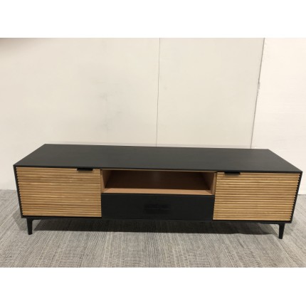 Wooden TV stand brown pine, black | Second Hand