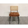 Chair with rattan backrest and orange velvet seat | Second-hand