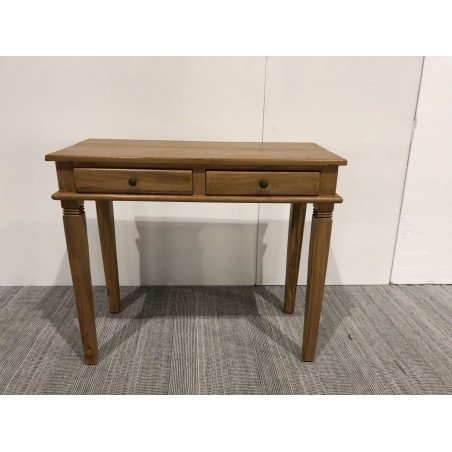 Bureau marron bois Teck 2 tiroirs | Seconde Main