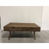 SECONDE MAIN - Table basse marron scandi rectangulaire 4 tiroirs bois