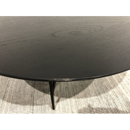Black round coffee table, 78x78cm, metal base | Second Hand