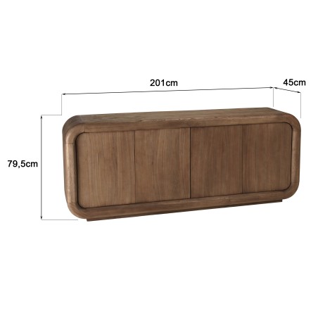 4-door sideboard in mindi wood | Romy Collection | Macabane