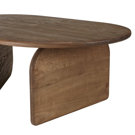 140cm organic-shaped coffee table in mindi wood | Romy Collection
