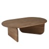 140cm organic-shaped coffee table in mindi wood | Romy Collection
