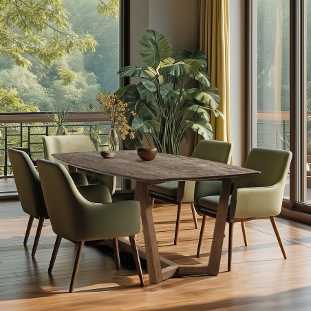 ROMY - Rectangular dining table 200x100cm mindi wood