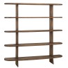 Linear bookcase with 5 shelves in mindi wood | Romy | Macabane