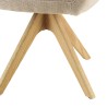 Chaise pivotante en tissu beige dossier arrondi, pieds bois | Collection Ugo