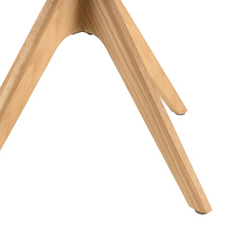 Beige fabric swivel chair with wooden legs | Ugo Collection