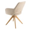 Beige fabric swivel chair with wooden legs | Ugo Collection