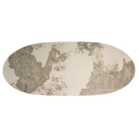 Dining table 200x90cm ceramic top with wooden legs | Ugo Collection