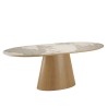 Dining table 200x90cm ceramic top with wooden legs | Ugo Collection