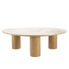 Coffee table 110x80cm ceramic top with light wood legs | Ugo Collection