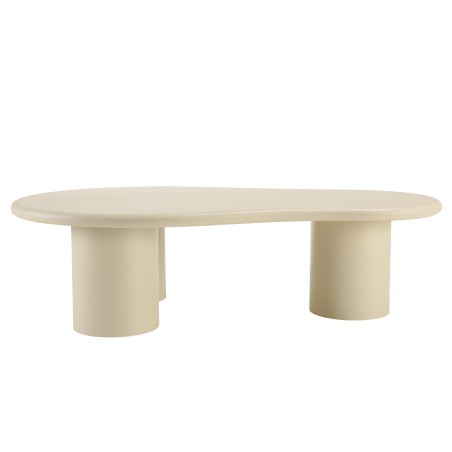 Organic-shaped coffee table in beige with concrete effect | Ugo Collection