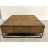Square coffee table in recycled teak | Second-hand