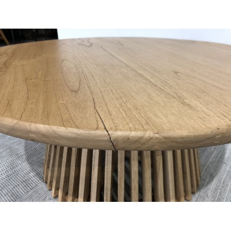 90cm round coffee table in mindi wood  | SECOND-HAND