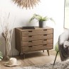 Commode bois marron 4 tiroirs | SECONDE MAIN