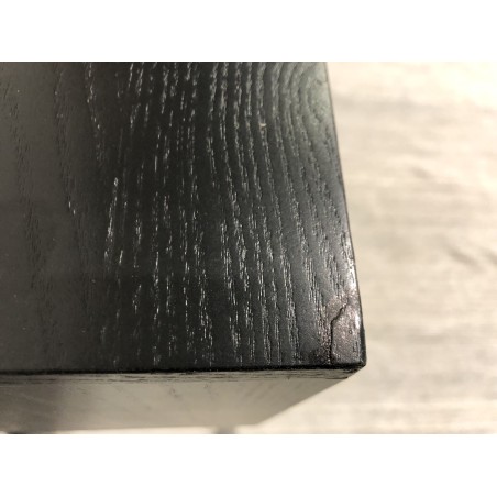 SECONDE MAIN - Console noire bois 2 tiroirs cannage