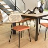 Lot de 2 chaises rotin et velours orange - Seconde main