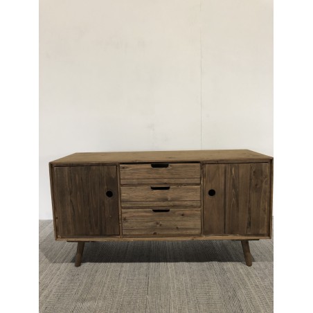 Buffet scandi marron bois 2 portes 3 tiroirs | Seconde Main